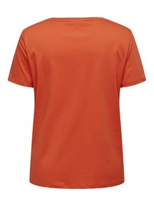 ONLY Regular Fit Round Neck T-Shirt -Burnt Ochre - 15281437