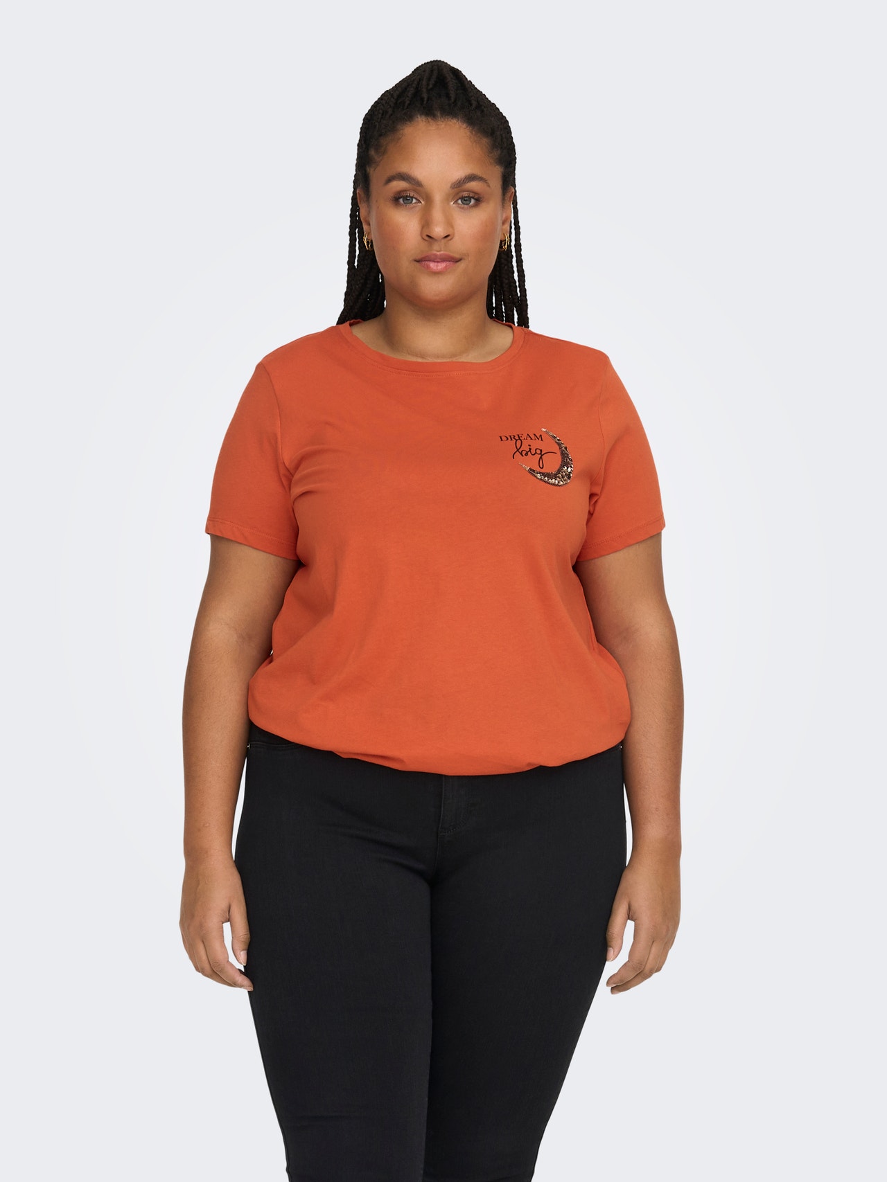 ONLY T-shirts Regular Fit Col rond -Burnt Ochre - 15281437