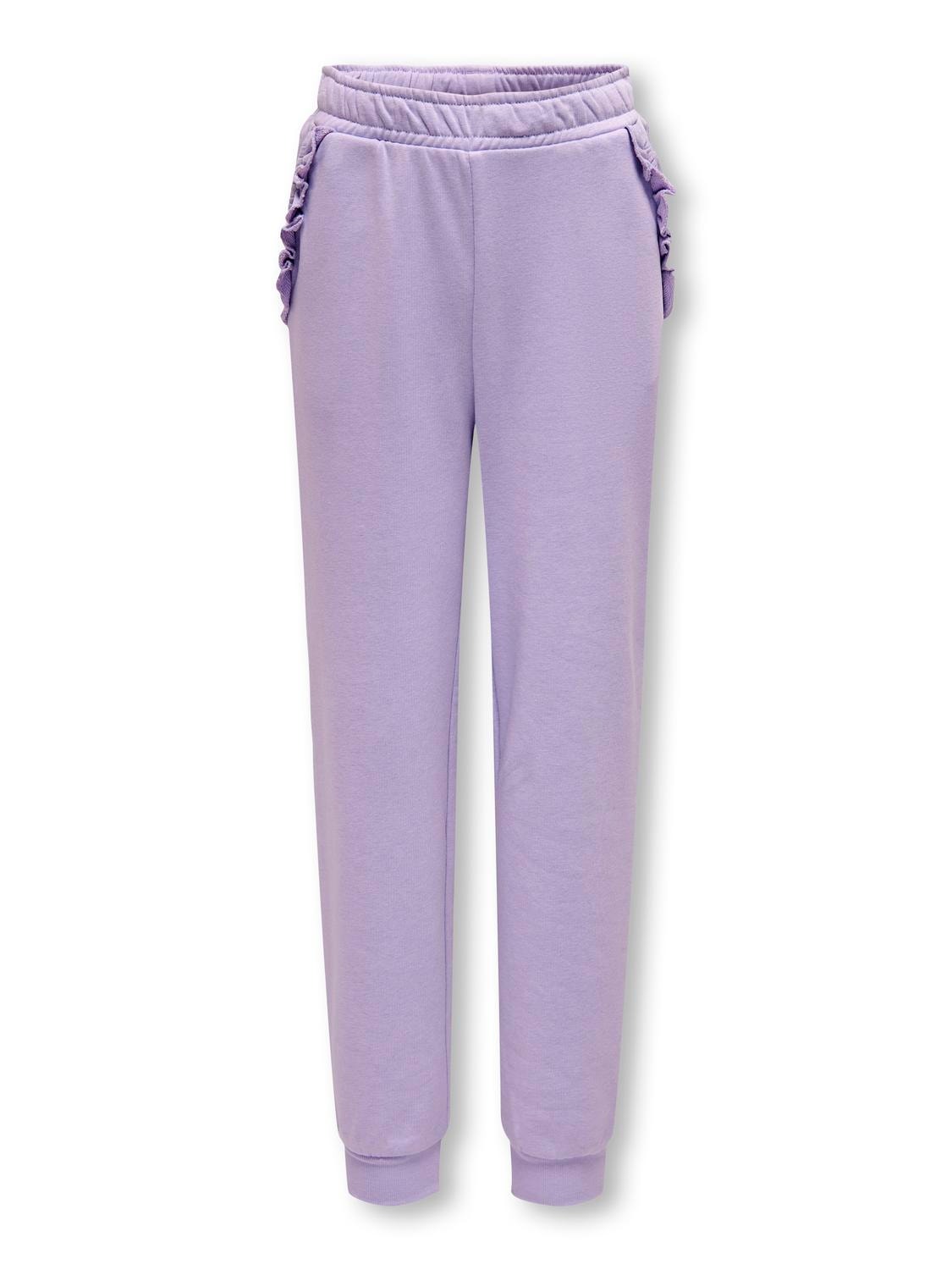 ONLY Sweatpants With Frills -Purple Rose - 15281471