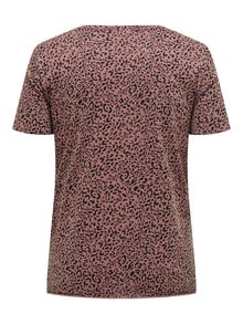 ONLY Curvy patterned T-shirt -Rose Brown - 15281479