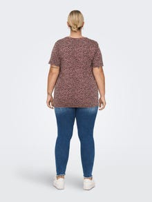 ONLY Curvy patterned T-shirt -Rose Brown - 15281479