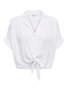 ONLY Kortærmet Skjorte med Knudedetalje -White - 15281497