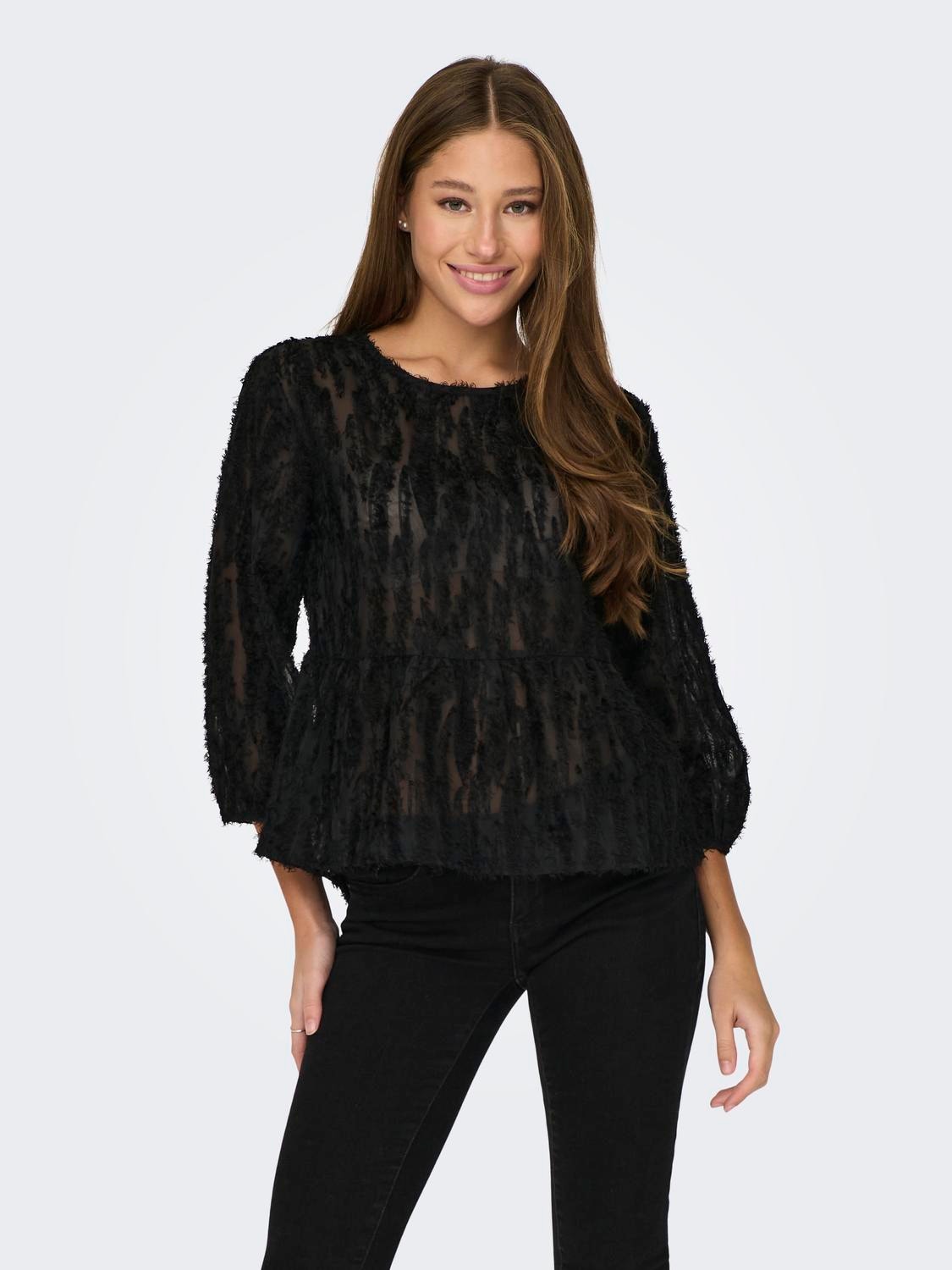 ONLY Textured top -Black - 15281522