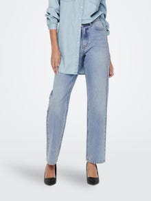 ONLY Wide Leg Fit High waist Jeans -Light Blue Denim - 15281557