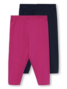ONLY Mini 2-pak leggings -Very Berry - 15281579