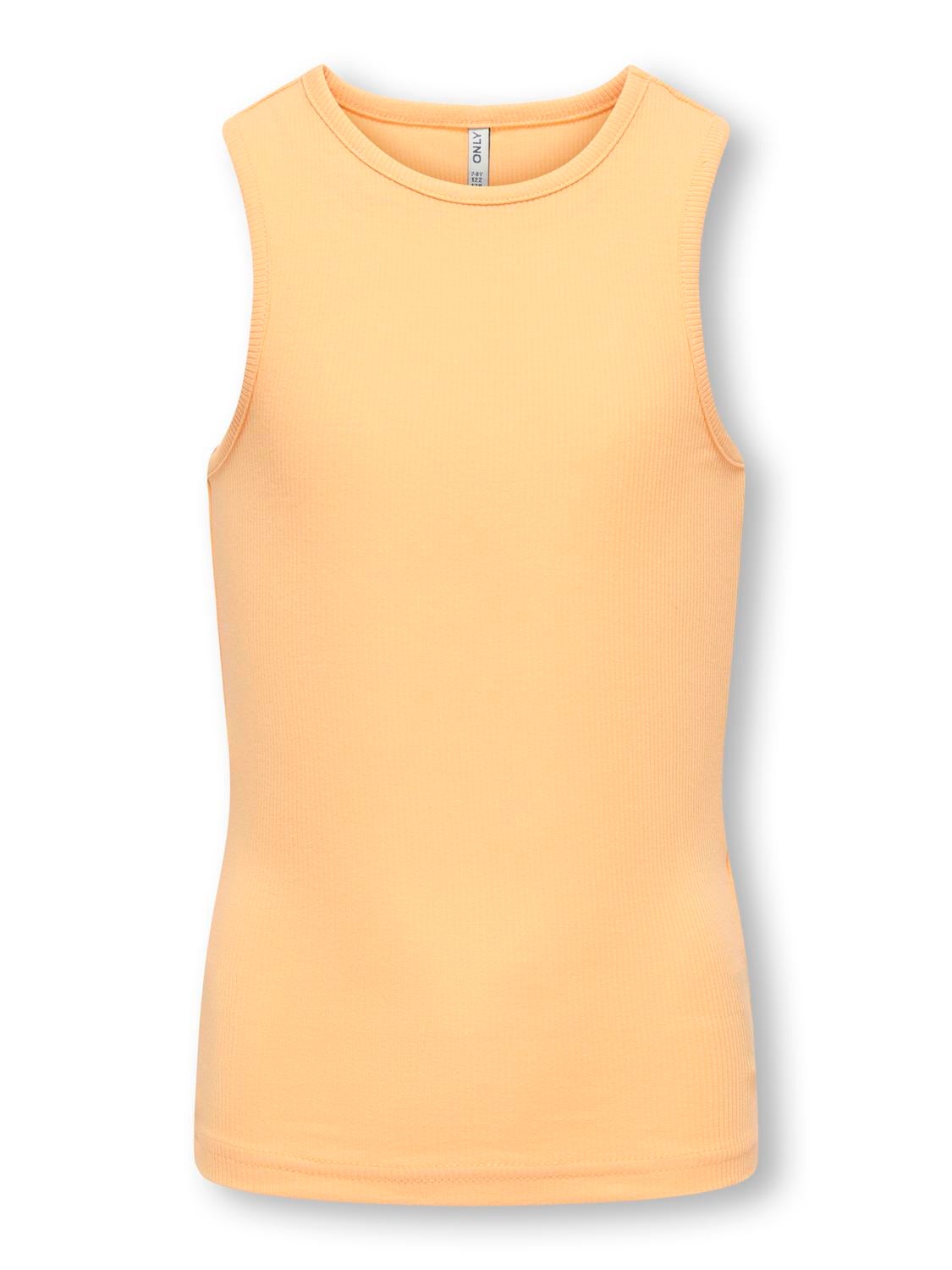 Camiseta de tirantes lisa con cuello de volantes naranja niña Naranja