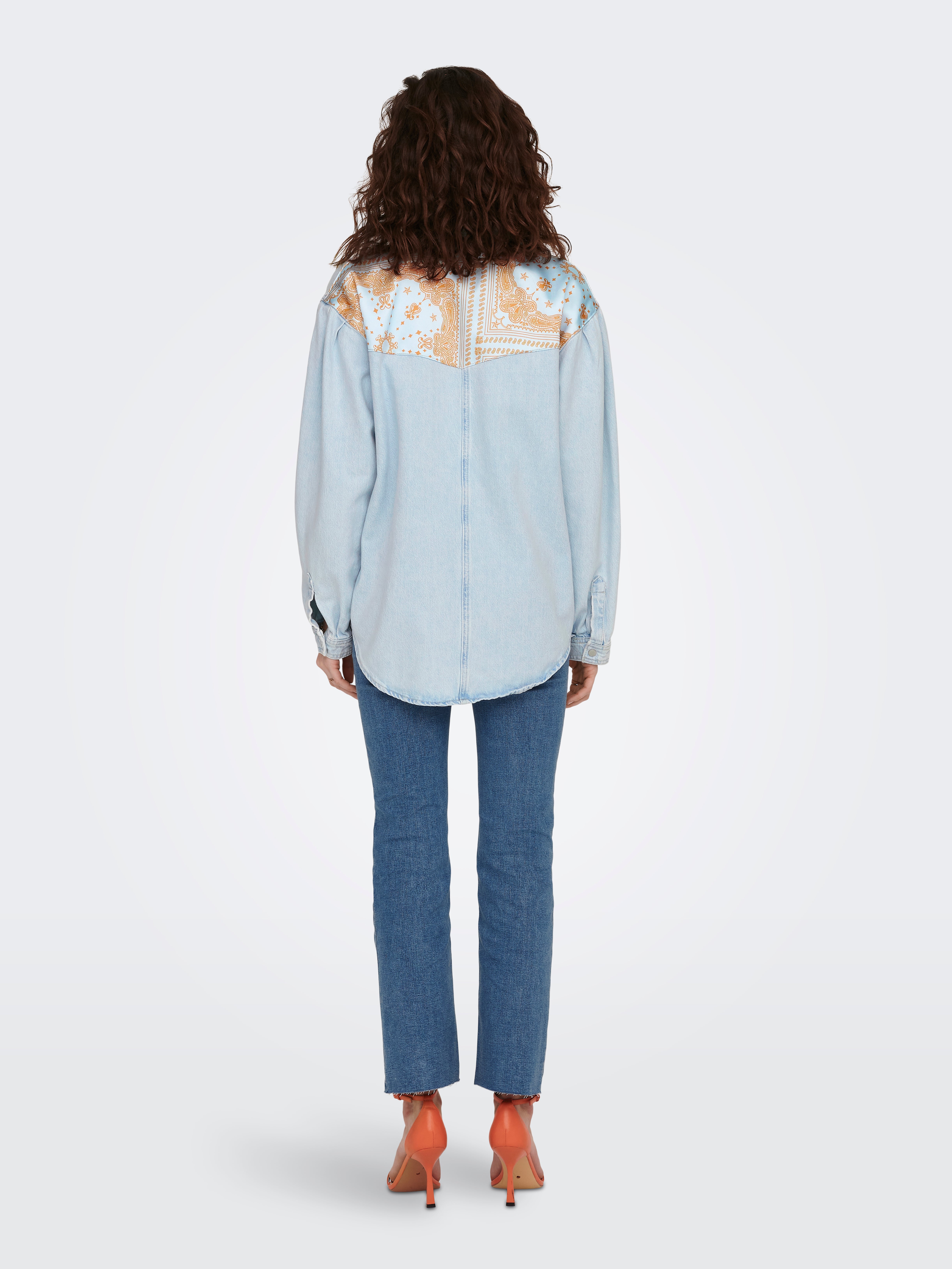 Long denim shop shirt jacket