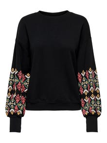 ONLY Tall printet sweatshirt -Black - 15281621