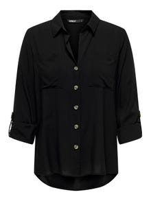 ONLY Chemises Standard Fit Col chemise Poignets repliés -Black - 15281677