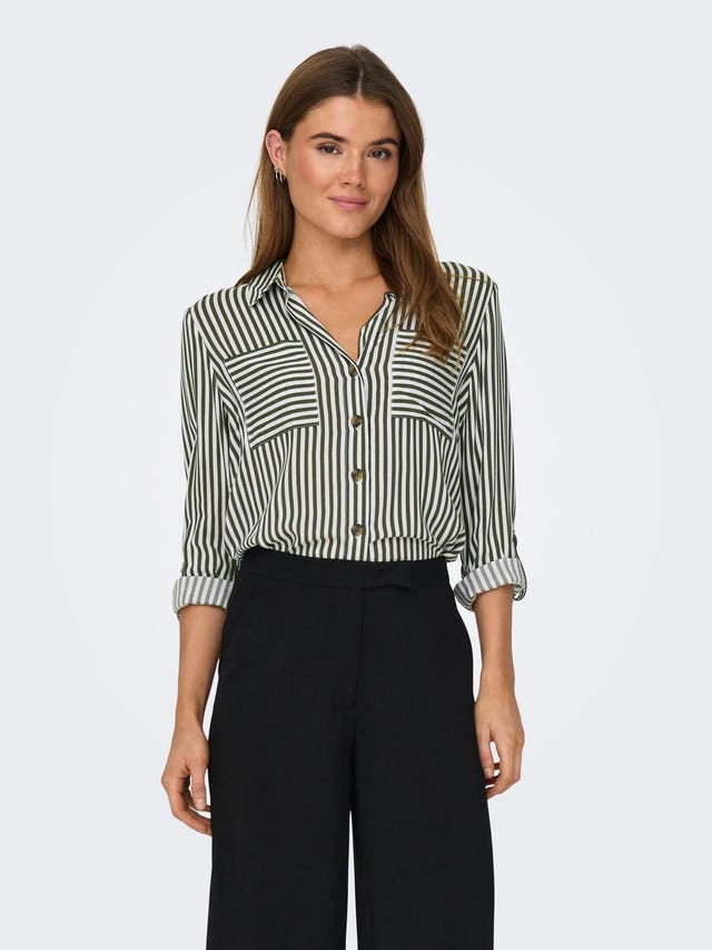 ONLY Standard Fit Shirt collar Fold-up cuffs Shirt - 15281677
