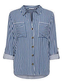 ONLY Standard Fit Shirt collar Fold-up cuffs Shirt -Peacoat - 15281677