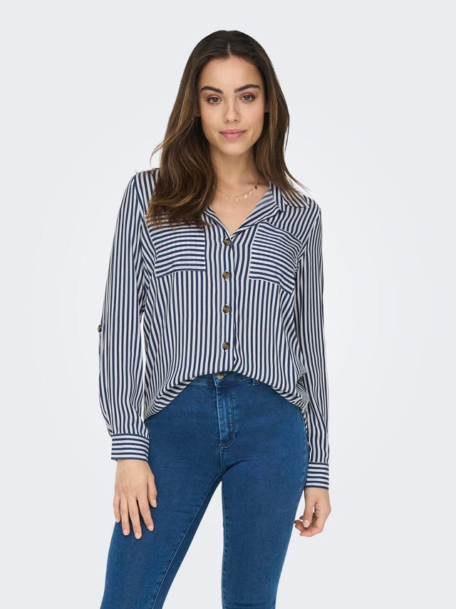 ONLY Standard fit Overhemd kraag Mouwuiteinden met omslag Overhemd - 15281677