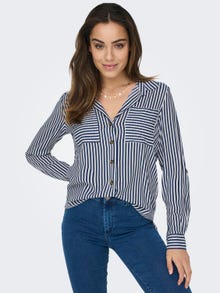 ONLY Standard Fit Shirt collar Fold-up cuffs Shirt -Peacoat - 15281677