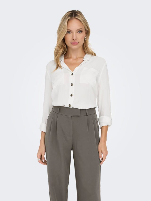ONLY Standard Fit Shirt collar Fold-up cuffs Shirt - 15281677