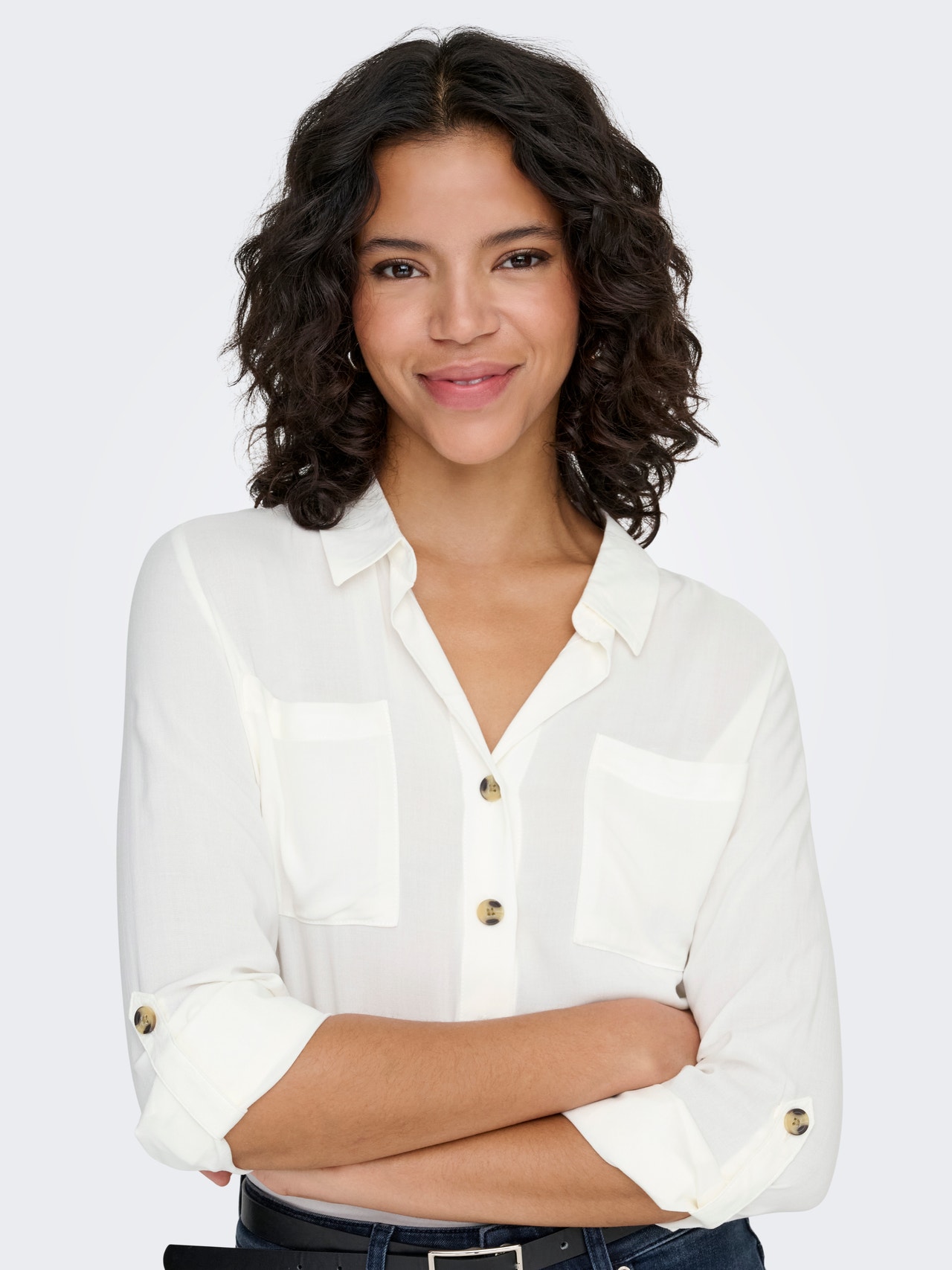 ONLY Damen Hemd ASMIN - Langarm Bluse Aus 100% Viskose