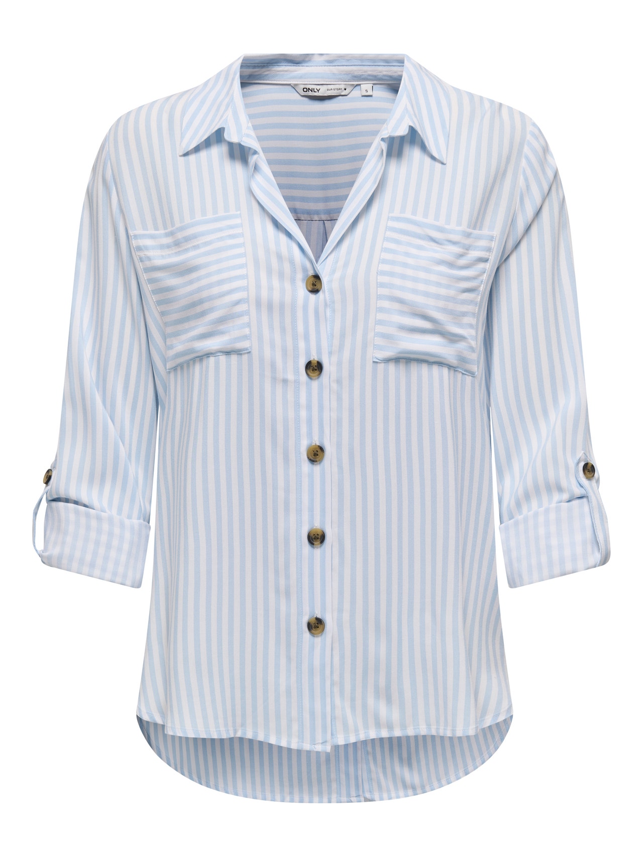 ONLY Standardlõige Särgikrae Üles volditud mansetid Särk -Cashmere Blue - 15281677