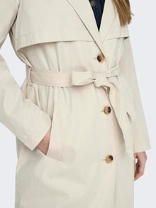 ONLY Trench-coats Col à revers -Oatmeal - 15281774