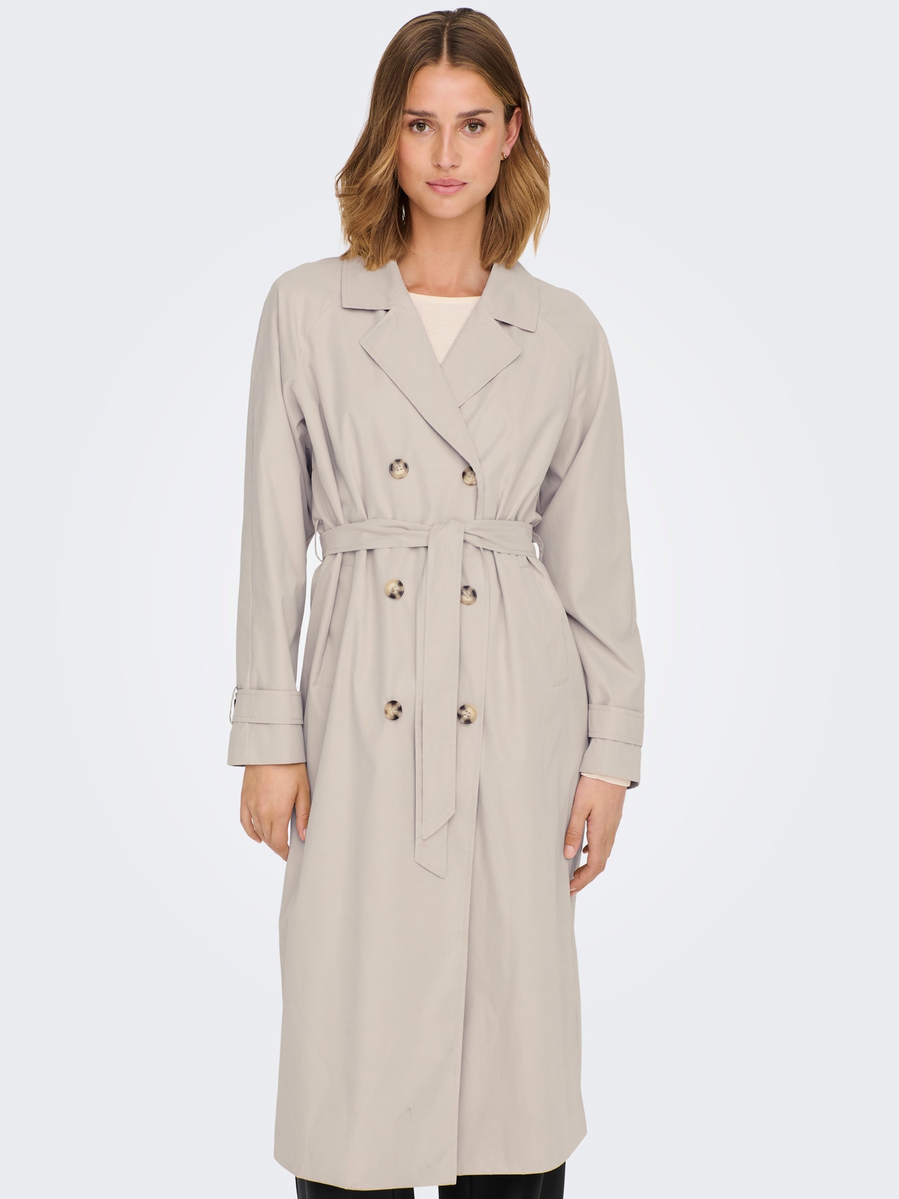 Col Coates Trench-coats Col à revers | Gris clair | ONLY®