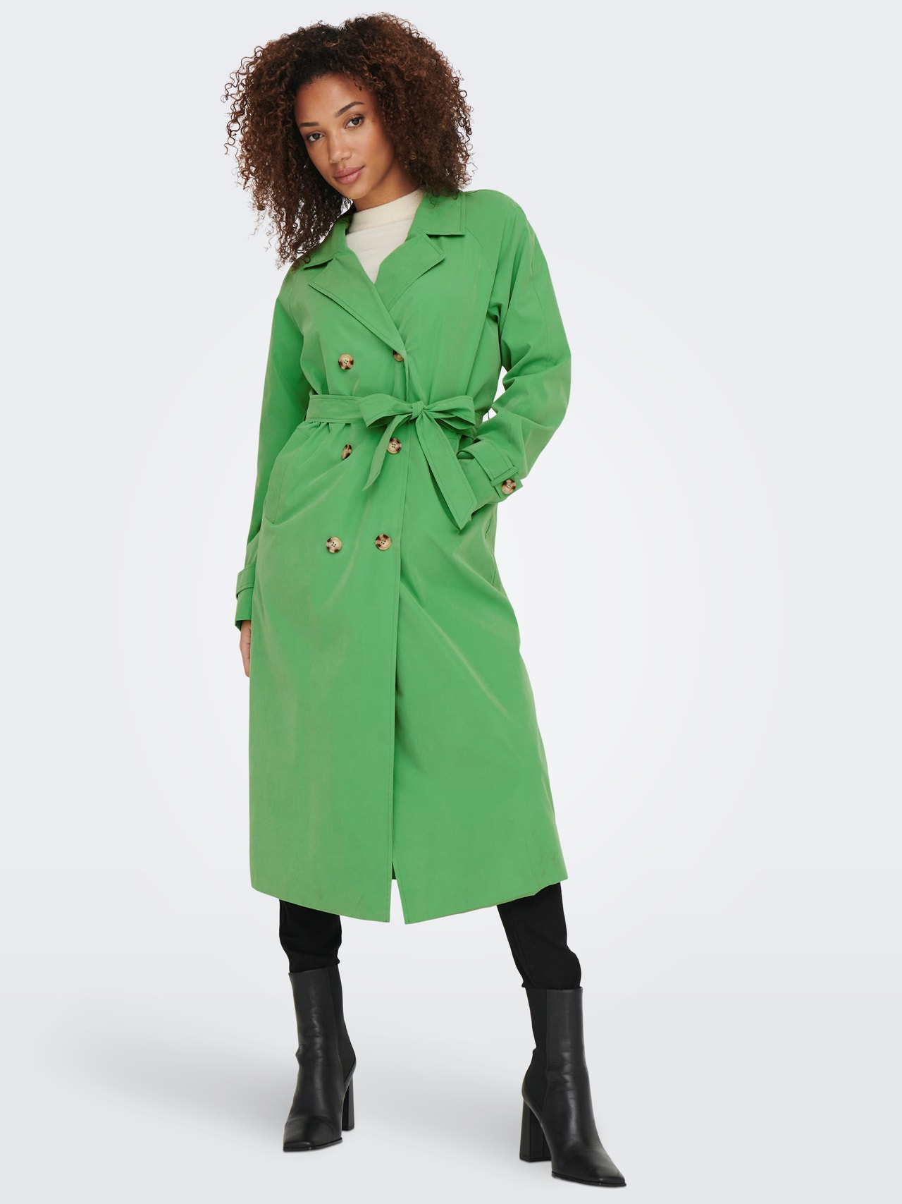 ONLY Reverse Trenchcoat -Kelly Green - 15281785