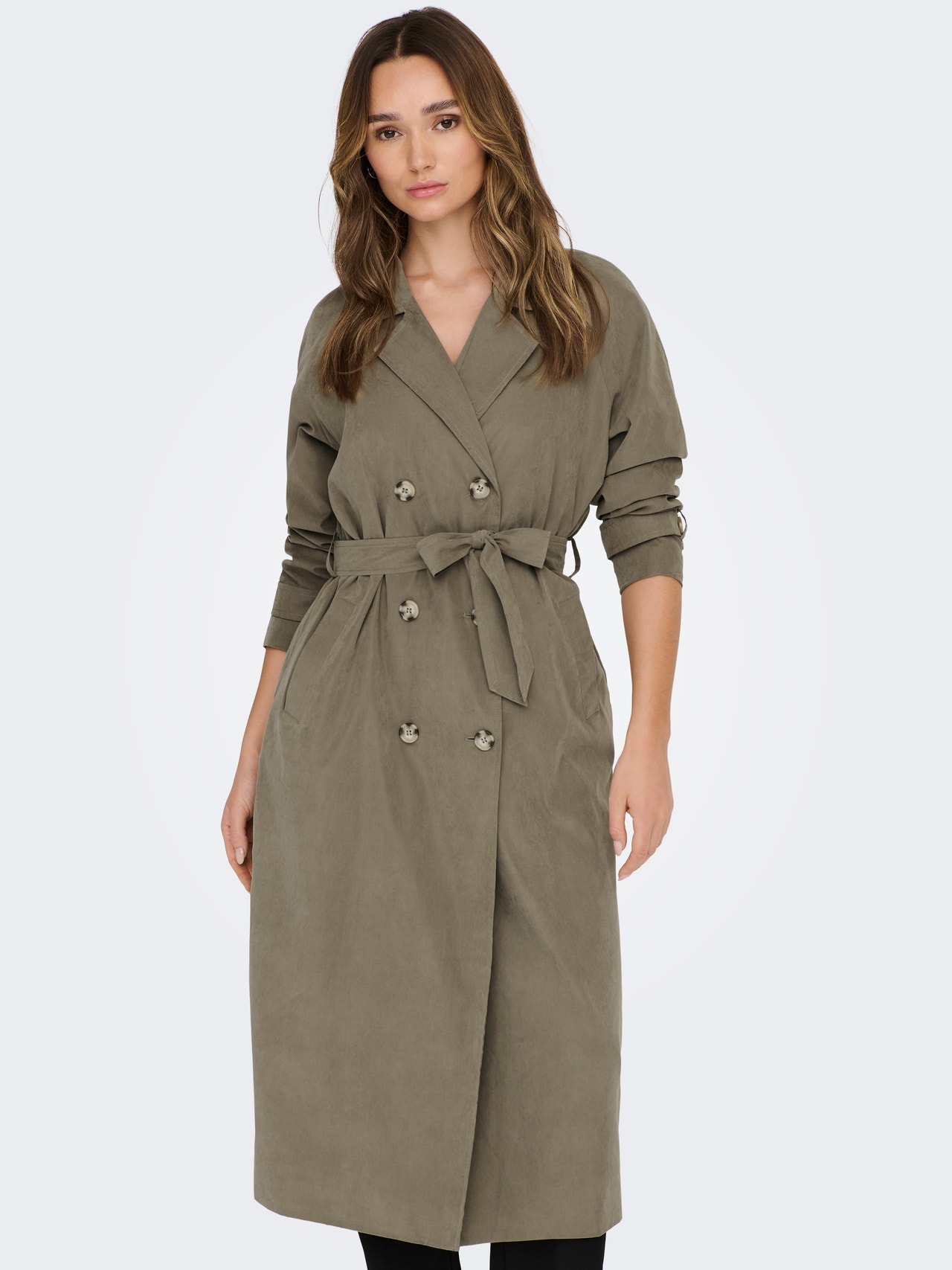 ONLY Trench-coats Col à revers -Walnut - 15281785