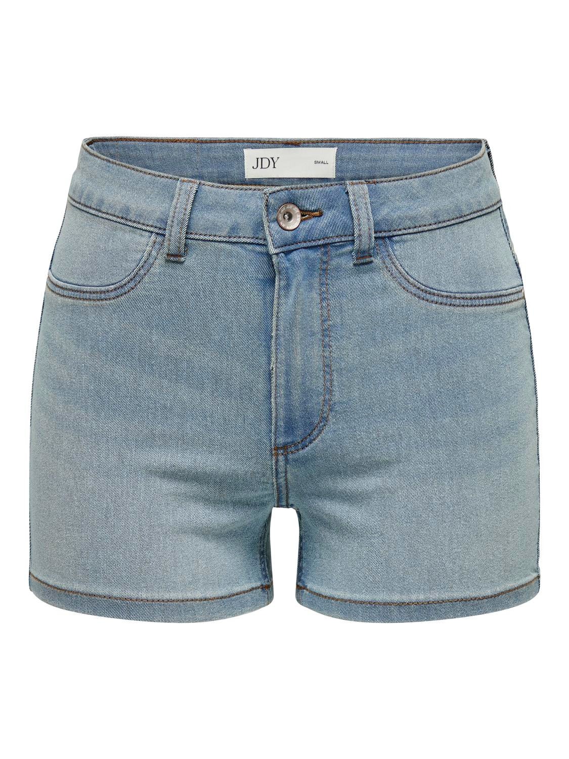 ONLY Shorts Corte skinny Cintura alta -Light Blue Denim - 15281789