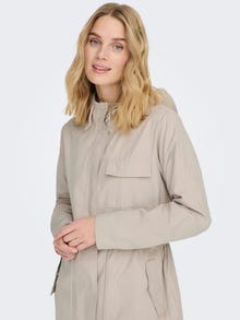 ONLY Hood with string regulation Coat -Chateau Gray - 15281801