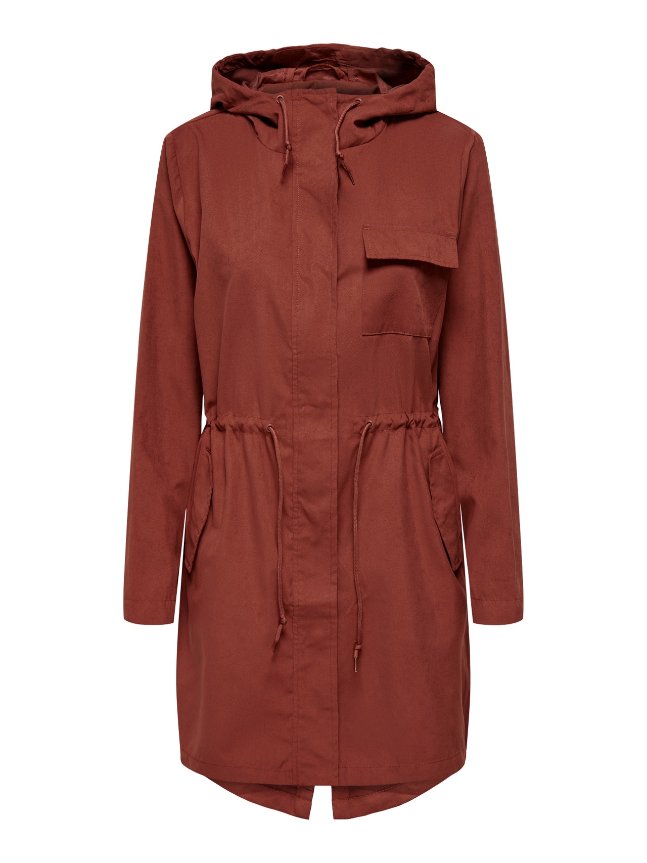 ONLY Coat with Hood and string regulation -Smoked Paprika - 15281801