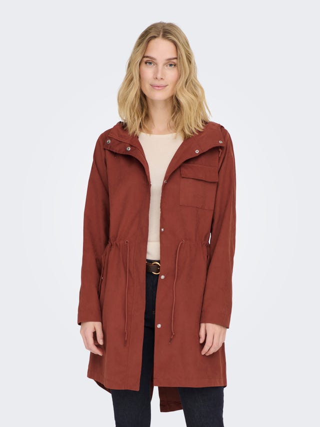 ONLY Hood with string regulation Coat - 15281801