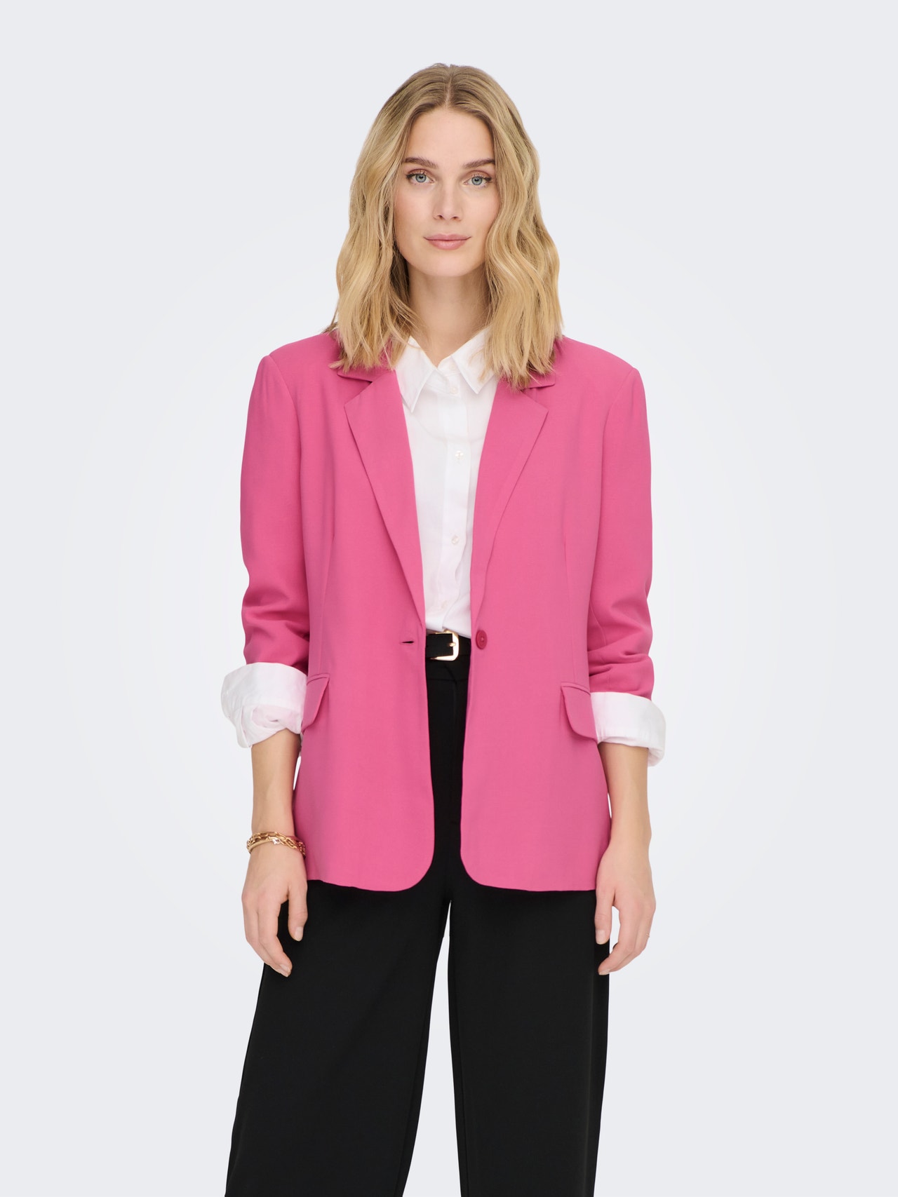 ONLY Regular Fit Peak lapel Blazer -Shocking Pink - 15281949