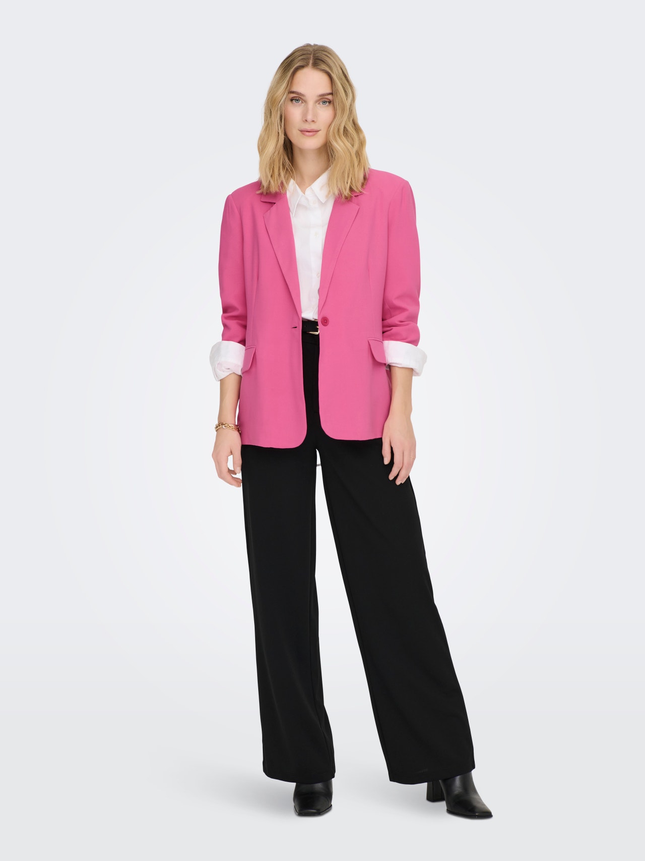ONLY Blazers Regular Fit Revers en pointe -Shocking Pink - 15281949