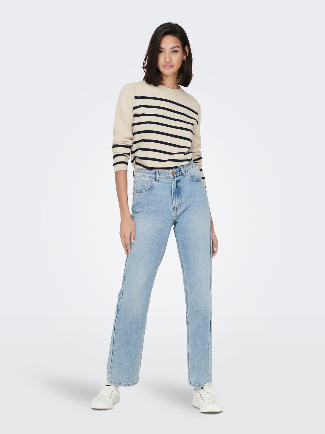 ONLY Striped knitted pullover -Cement - 15281969