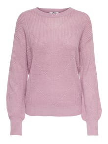 ONLY Pull-overs Col rond Bas hauts Épaules tombantes -Mauve Mist - 15281984