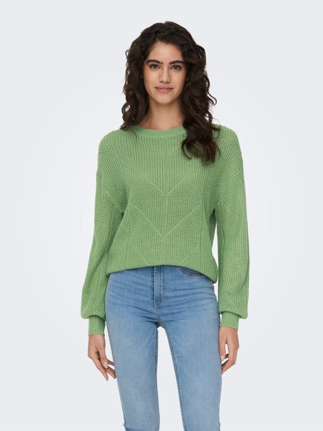 ONLY Round Neck High cuffs Dropped shoulders Pullover - 15281984