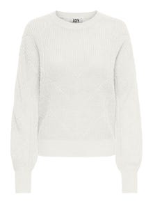 ONLY O-Neck High cuffs Dropped shoulders Pullover -Cloud Dancer - 15281984