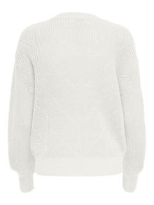 ONLY Round Neck High cuffs Dropped shoulders Pullover -Cloud Dancer - 15281984