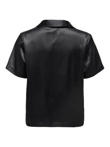 ONLY Kortærmet satin skjorte -Black - 15281995