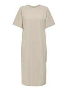 ONLY Loose Fit Round Neck Long dress -Chateau Gray - 15282038