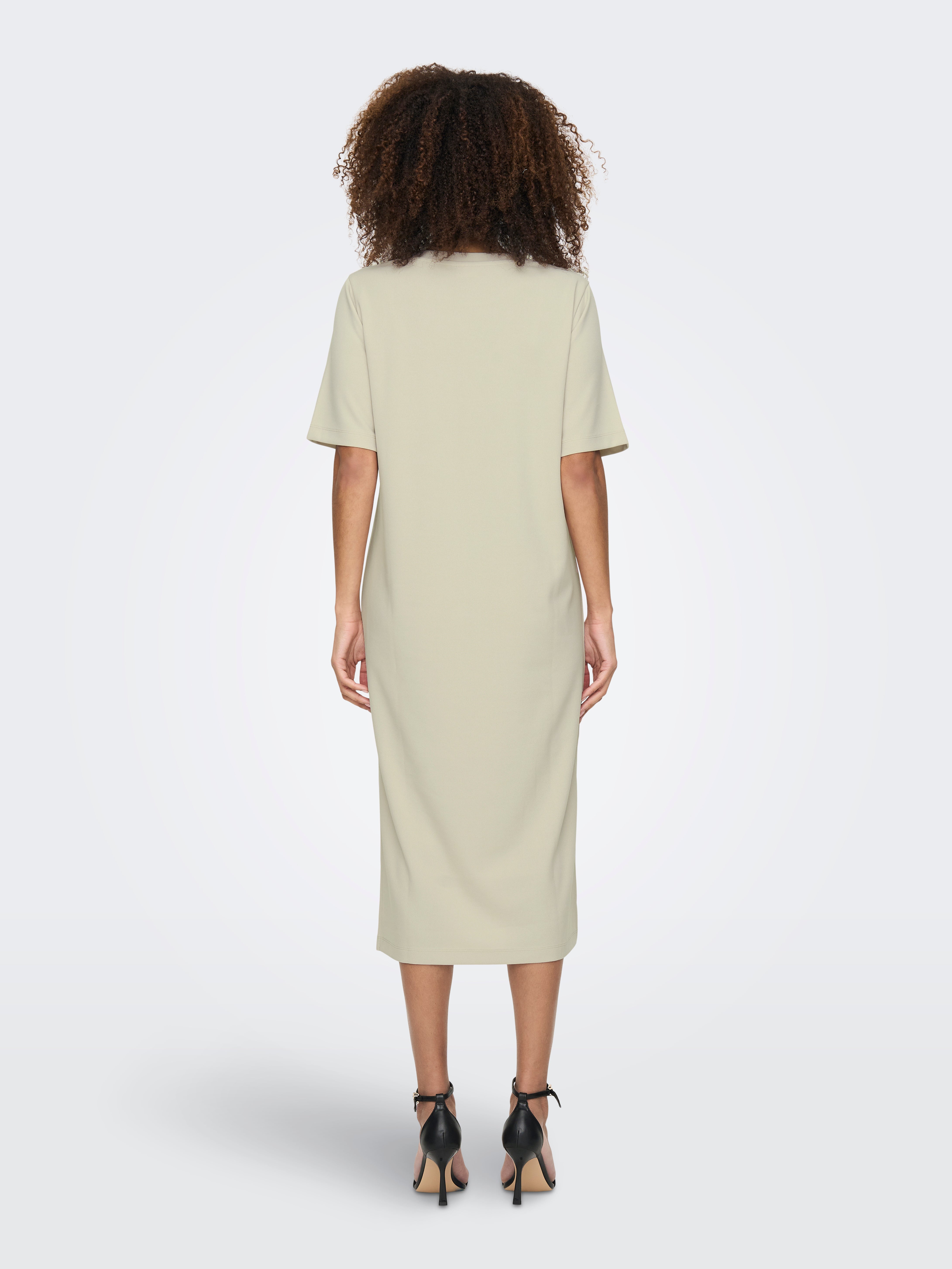 Round neck deals long dress