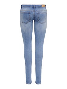 ONLY Krój skinny Niska talia Zniszczone obszycie Jeans -Light Medium Blue Denim - 15282056