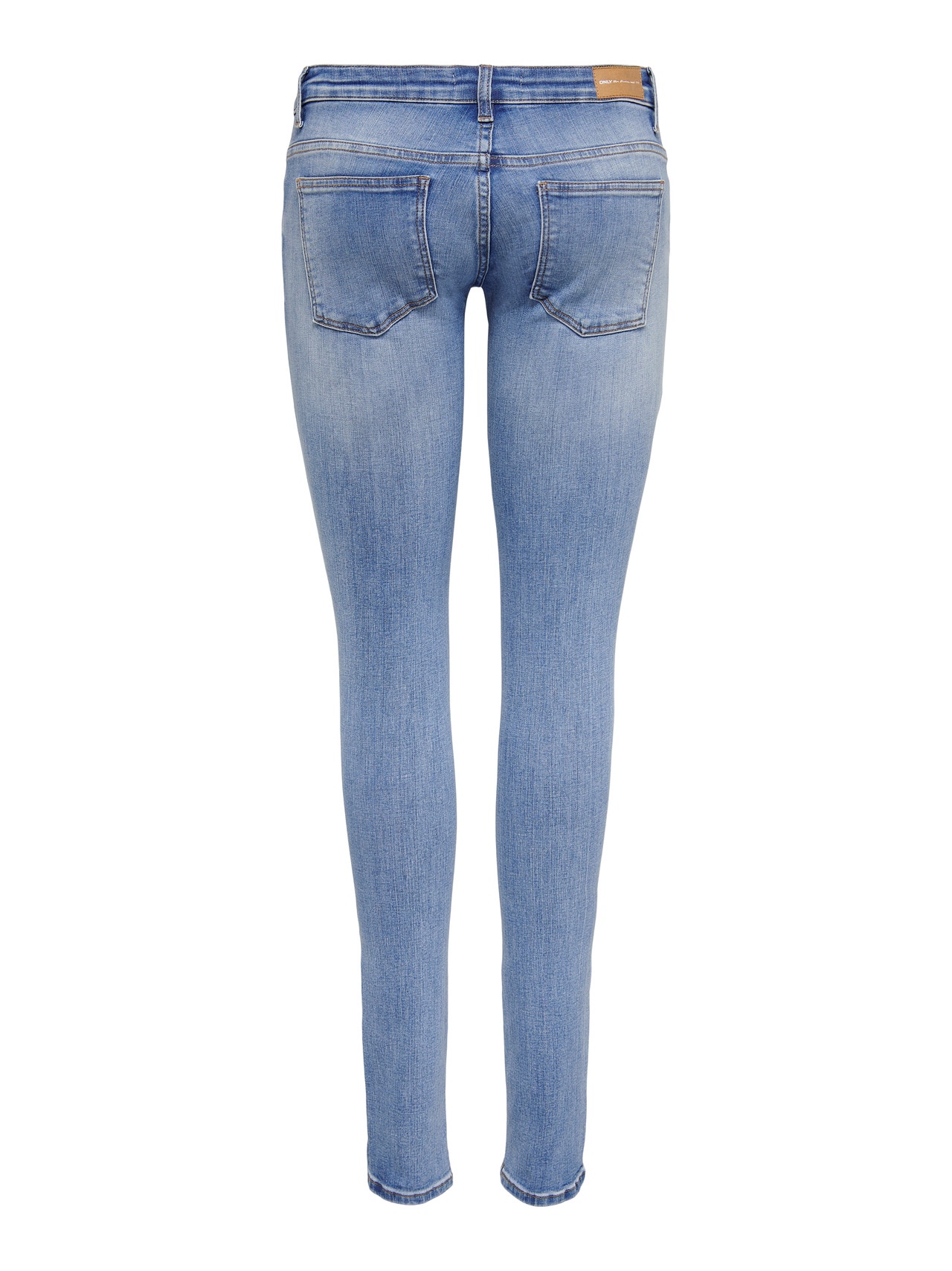 ONLY Skinny Fit Låg midja Sliten fåll Jeans -Light Medium Blue Denim - 15282056