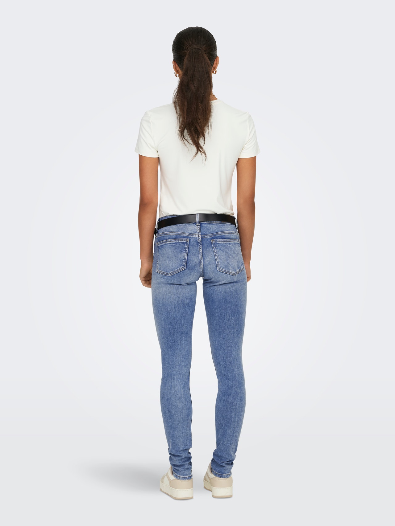 ONLY Skinny fit Low waist Versleten zoom Jeans -Light Medium Blue Denim - 15282056