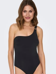 ONLY High Waisted One Shoulder Swimsuit -Black - 15282094