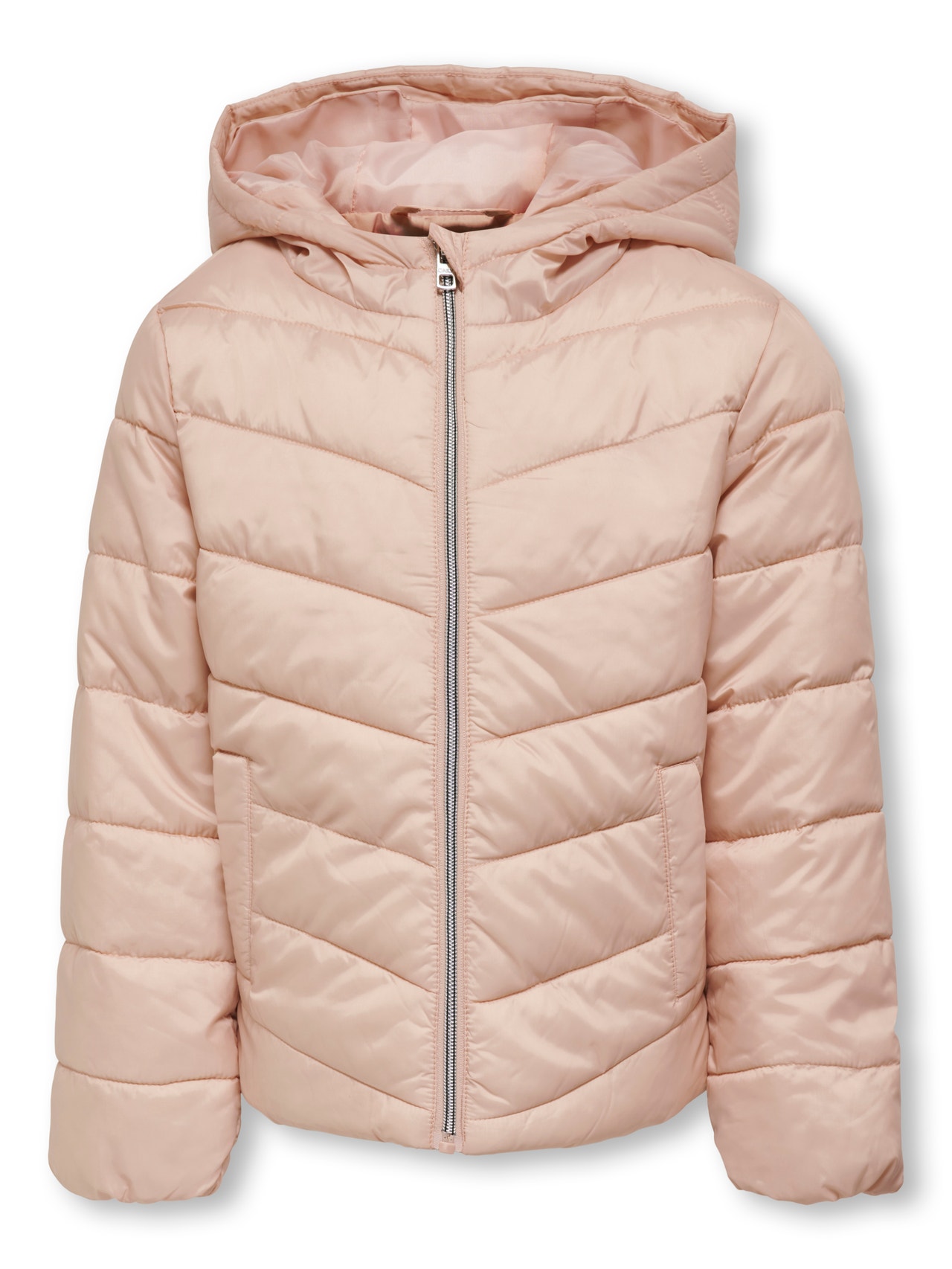 ONLY Quilted Jacket with Hood -Rose Smoke - 15282202