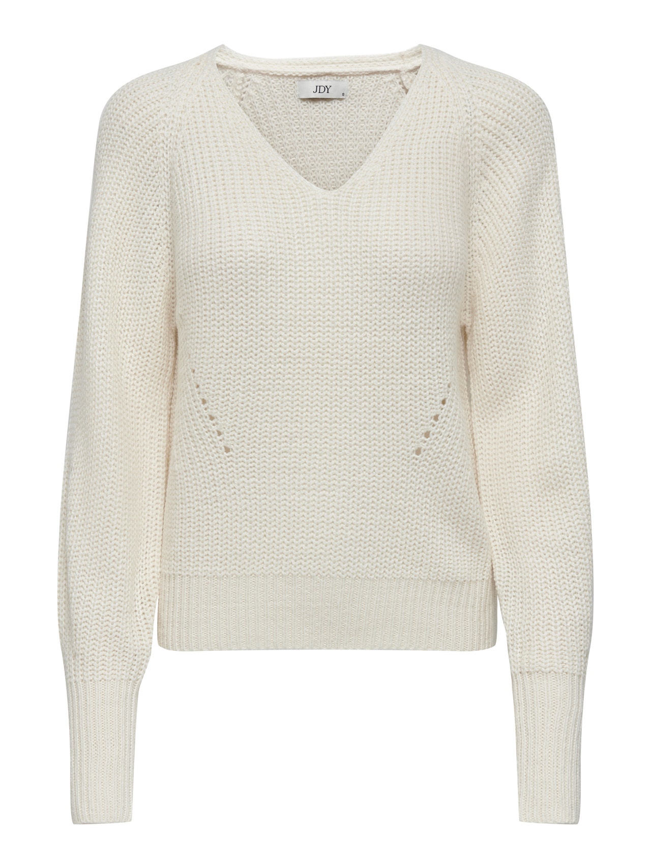 V-neck knitted pullover | White | ONLY®