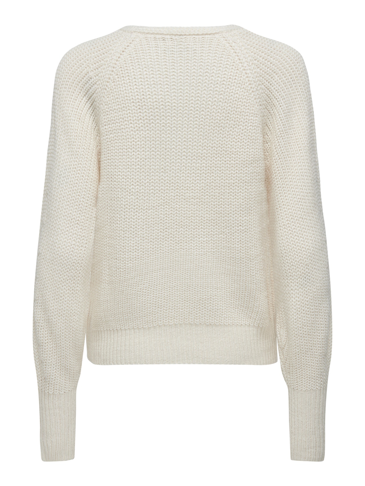 V-neck knitted pullover | White | ONLY®