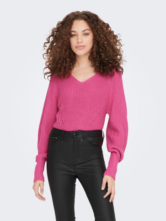 ONLY V-neck knitted pullover - 15282209