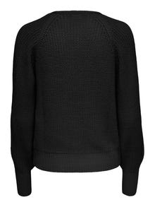 ONLY V-neck knitted pullover -Black - 15282209