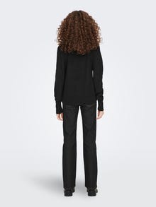ONLY V-neck knitted pullover -Black - 15282209