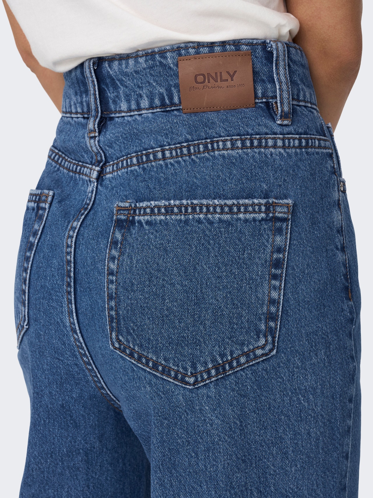 ONLY Jeans Dad Fit Taille moyenne -Medium Blue Denim - 15282278