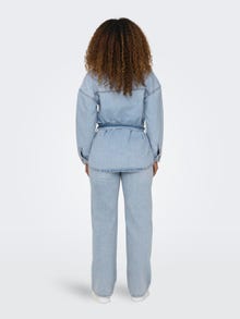 ONLY Belted denim jacket -Light Blue Denim - 15282286